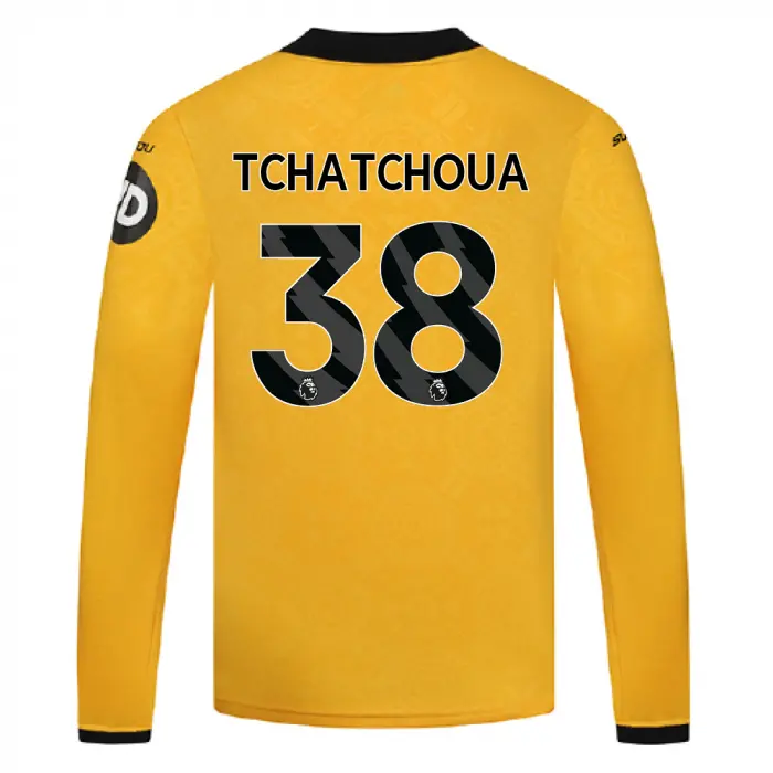 Wolves Kits Shop | Official 2025-26 Wolves Home Shirt – LS – Junior TCHATCHOUA 38 Wolverhampton Wanderers Apparel